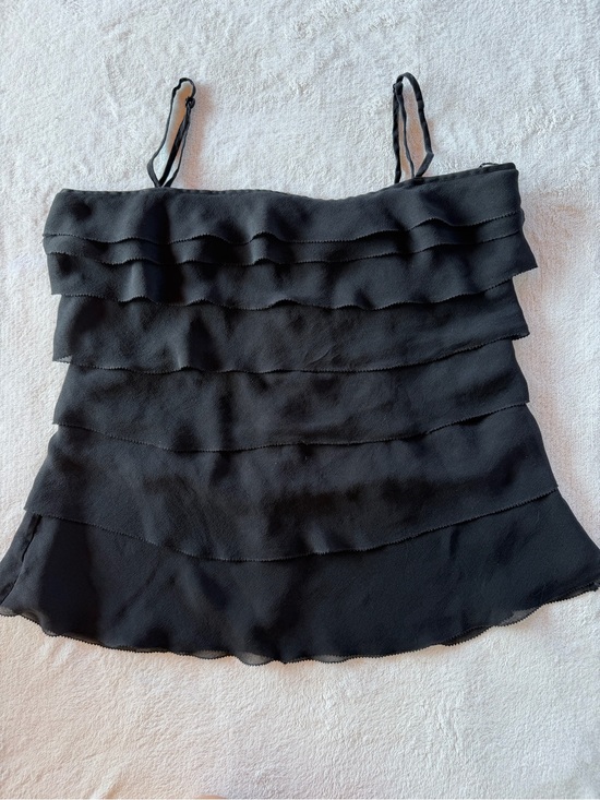 Dkny Tops - Dkny Black Layered Ruffle Camisole Size 10